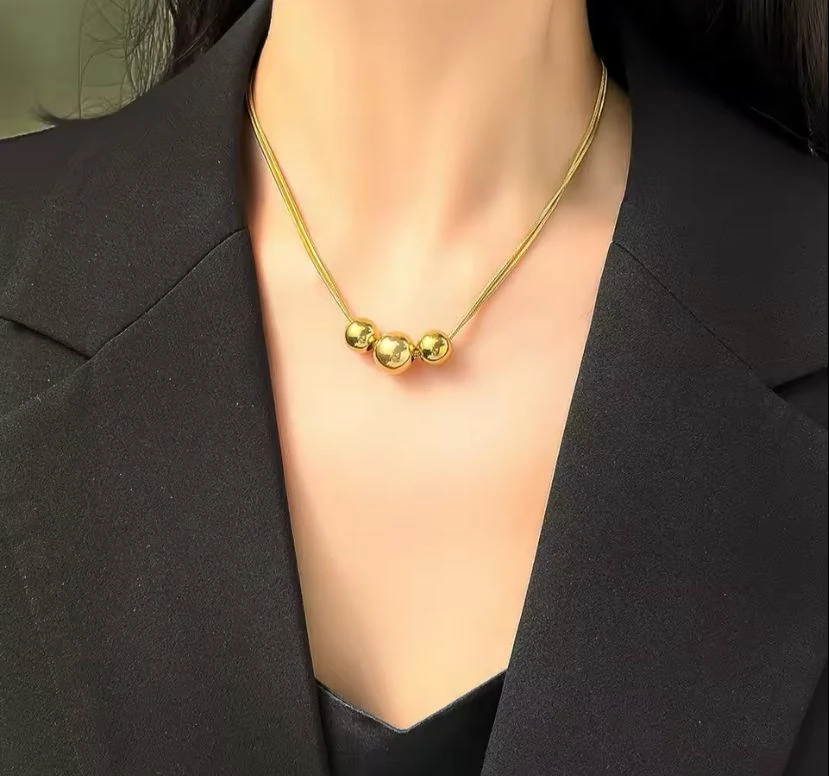 Çelik Gold Küre Kolye