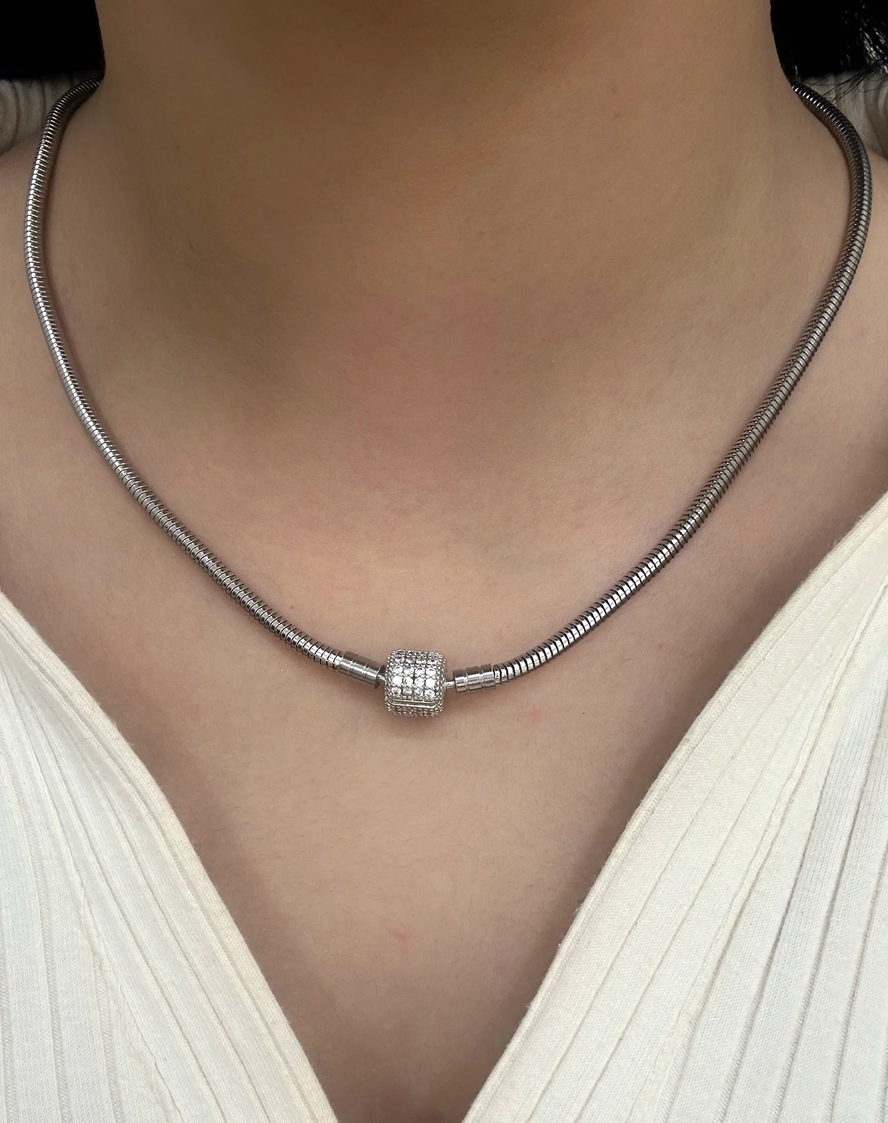 Çelik silver pandora kolye (45 cm)