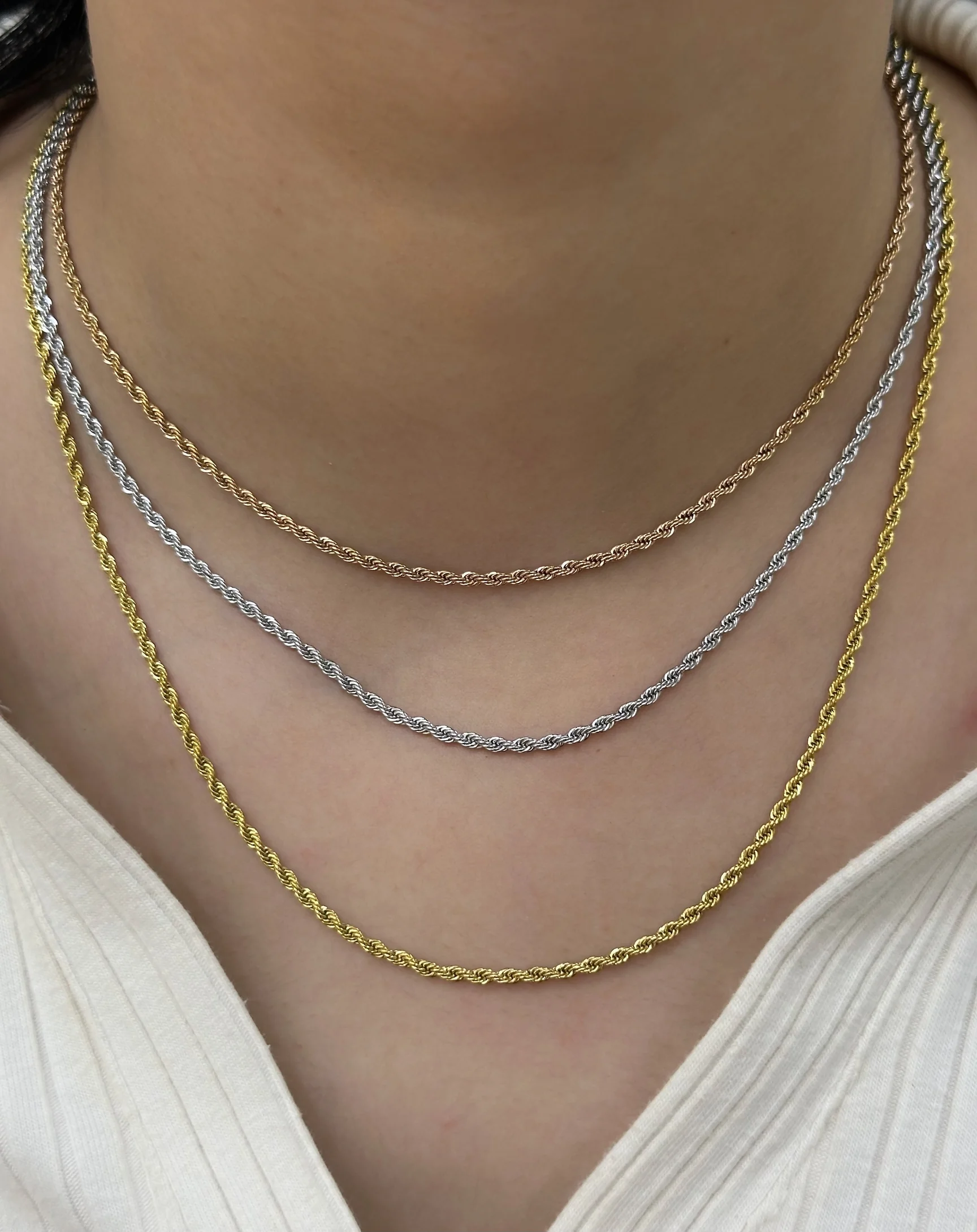 Çelik Çok Renkli Halat Zincirli Kolye Seti