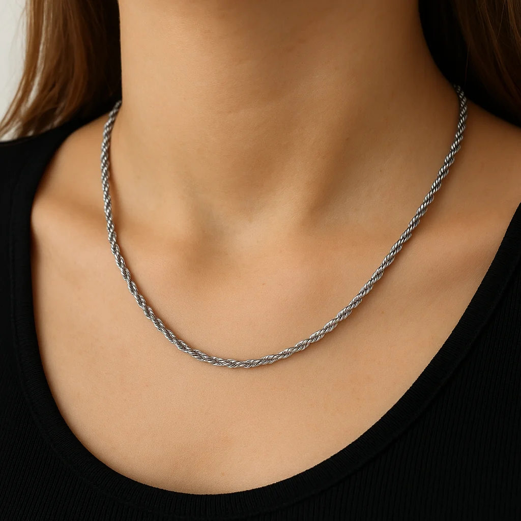 Bükümlü Halat Model Çelik Kolye